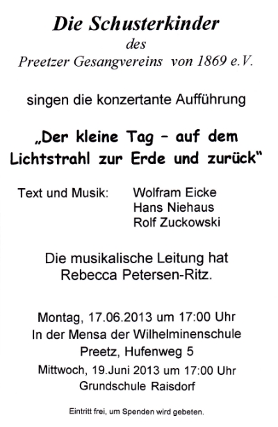 PGV - Schusterkinder-Flyer 2013